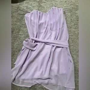 Strapless pastel purple dress